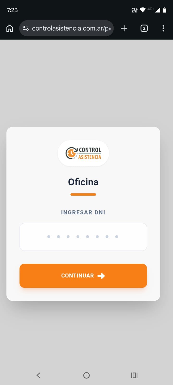 Vista aplicación web PWA empleado escaneando QR